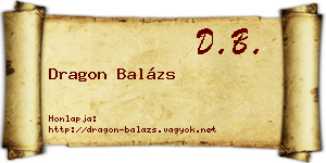 Dragon Balázs névjegykártya